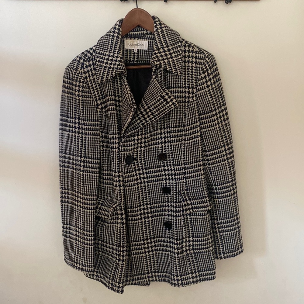 Calvin Klein size M, black and white coat.